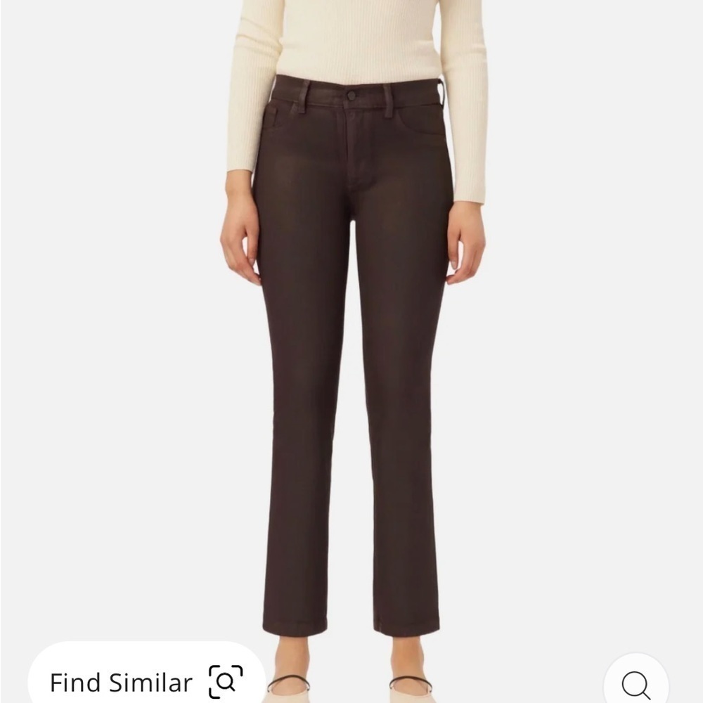 DL1961 Womens Coated Denim Mara Straight Leg Jeans Aubergine size 31